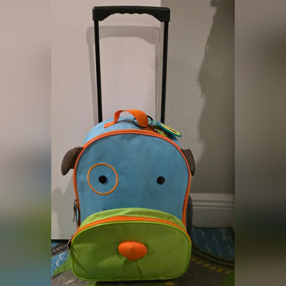Skip Hop Kids Rolling Backpack Luggage Blue Green Orange